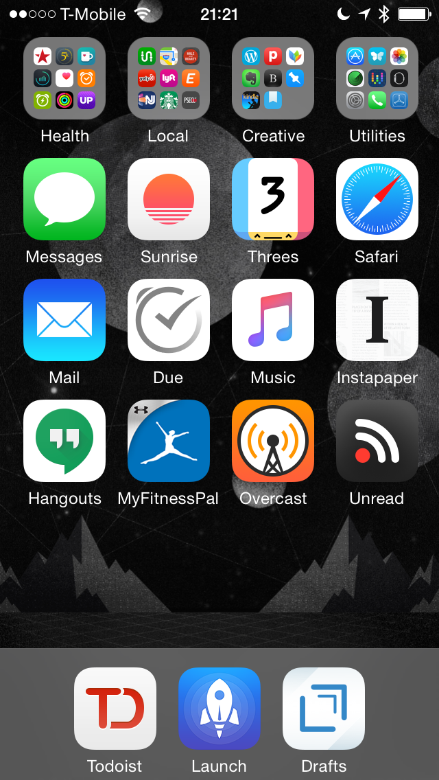 My iPhone Home Screen, July 2015