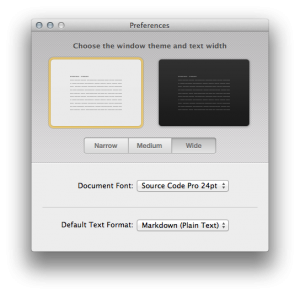 Byword Preferences Diaglog